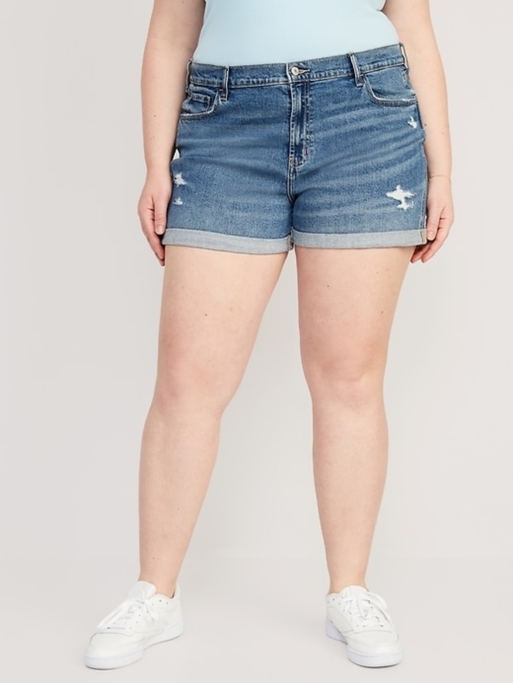 Old Navy Light Blue Denim Roll-Hem Shorts